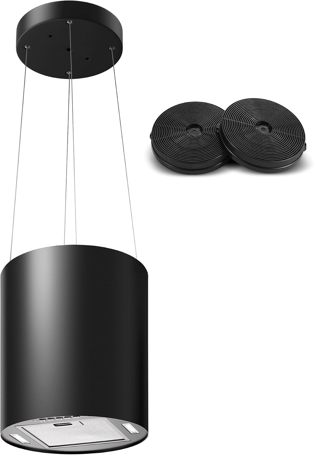 SNDOAS Dunstabzugshaube, 700 m, 35 cm, 55 dB, Schwarz, Inselhaube, Umluft mit ³/h Starker Saugleistung, inkl. Aktivkohlefilter