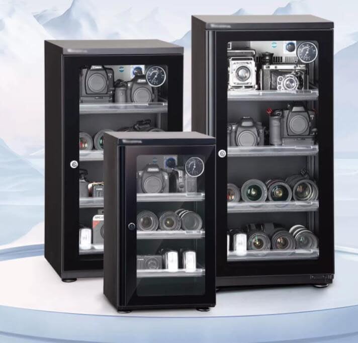 Elektronischer Kamera, Grau, Trockenschrank für und Objektiv, feuchtigkeitsbeständig, geräuschlos, mit Passwortsperre