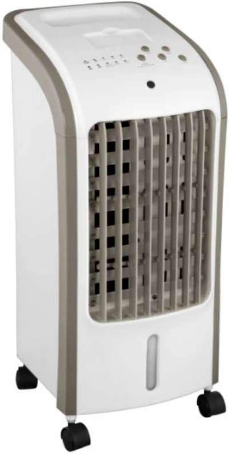 Evatronic Mobiles Klimagerät, 80 W, 3 L, Weiß/Beige, Climatiseur Air Flow : 270m3/h Réservoir : (pour 10h max)