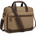 Aktentasche 42 x 10 x 32 cm aus Textilgewebe in Khaki Braun mit Schultergurt
