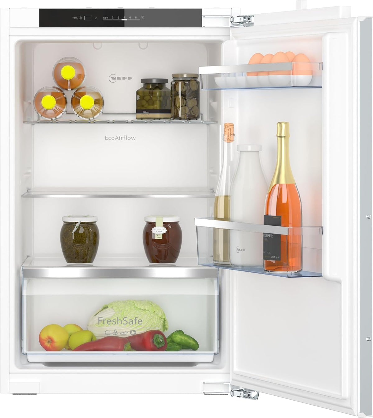 NEFF Kühlschrank, 88 x 56 cm, 136 L, Weiß, KI1212FE0, N 50, Einbau, Kühlen, Made in Germany, Leise, Sicherheitsglas