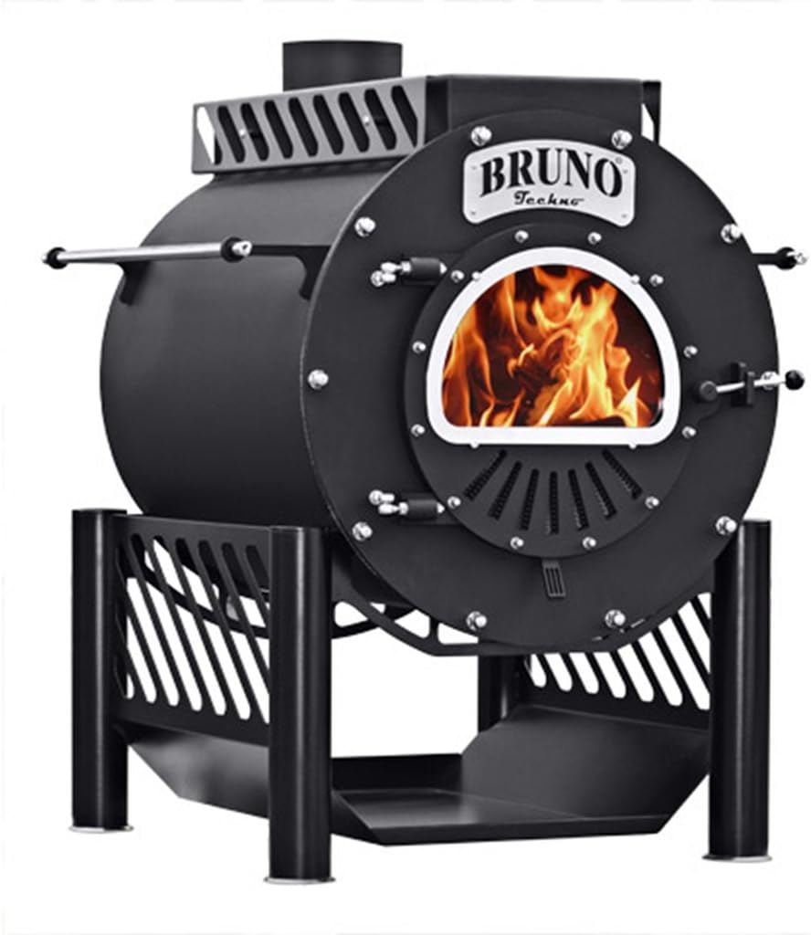 Werkstattofen Kaminofen, 15 kW, Schwarz, Bruno Techno