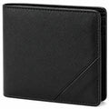 Herren Geldbörse 11.5 x 9.5 cm Lederimitat Schwarz - faltbar mit Kartenfach