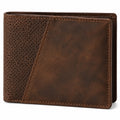 Geldbörse 12 cm Kunstleder Braun Perforiertes Bifold Design