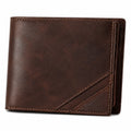 Herren-Geldbörse 12 x 9.5 cm Leder Dunkelbraun faltbar mit Kartenfächern