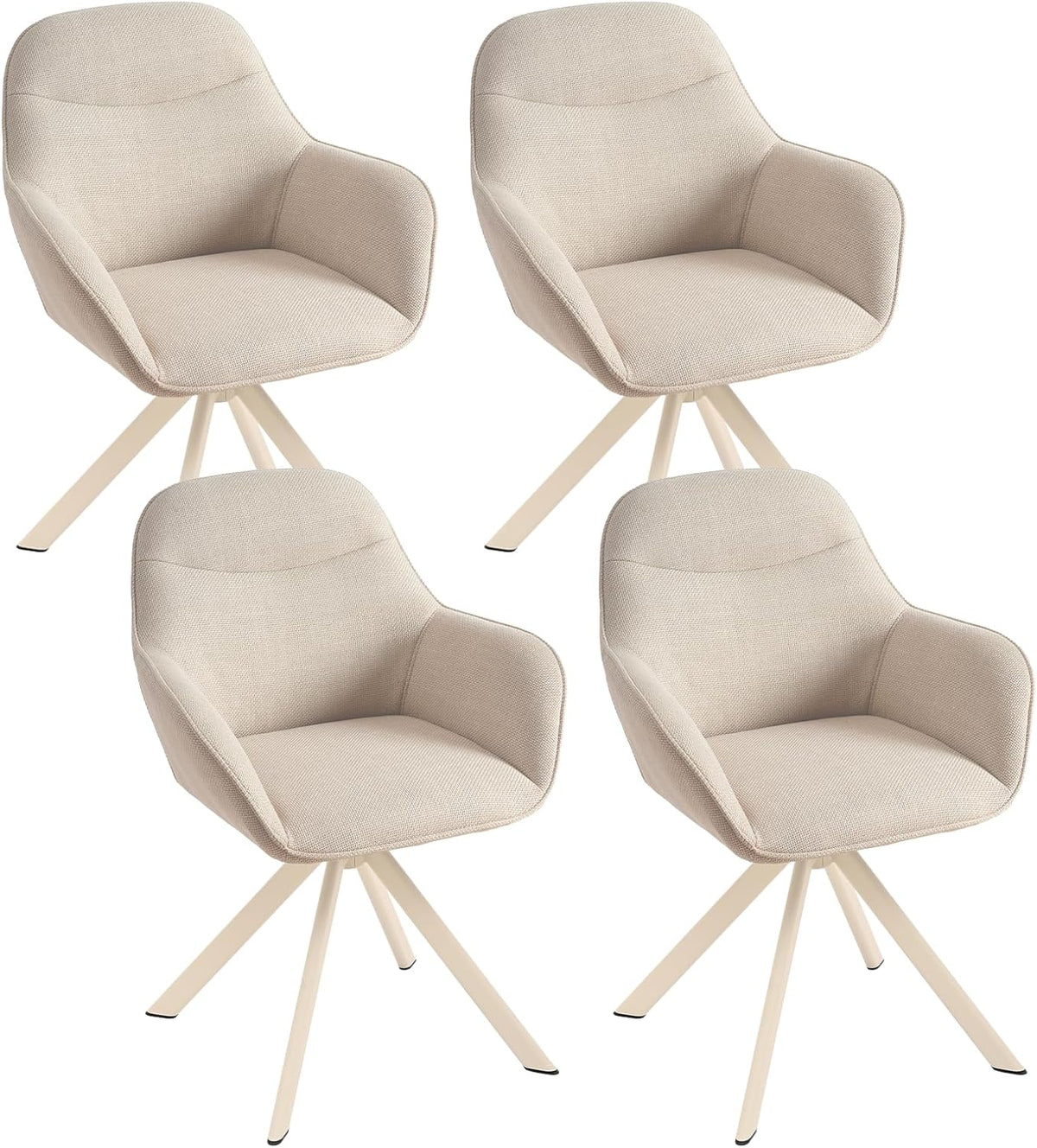 Goeurvant Esszimmerstuhl, Beige, mit Armlehne 4er Set drehstuhl Esszimmer Küchenstuhl
