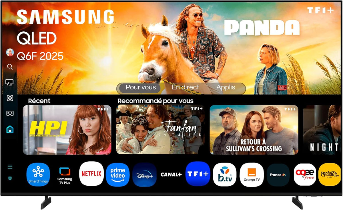 Samsung Fernseher, 65 Zoll, Schwarz, TV AI QLED Q6F 2025, Quantum Dots [Länderversion Französisch, Spanisch, Spanisch