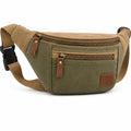 Gürteltasche 32 x 8 x 16 cm aus Canvas Olivgrün Beige mit Reißverschluss für Alltag