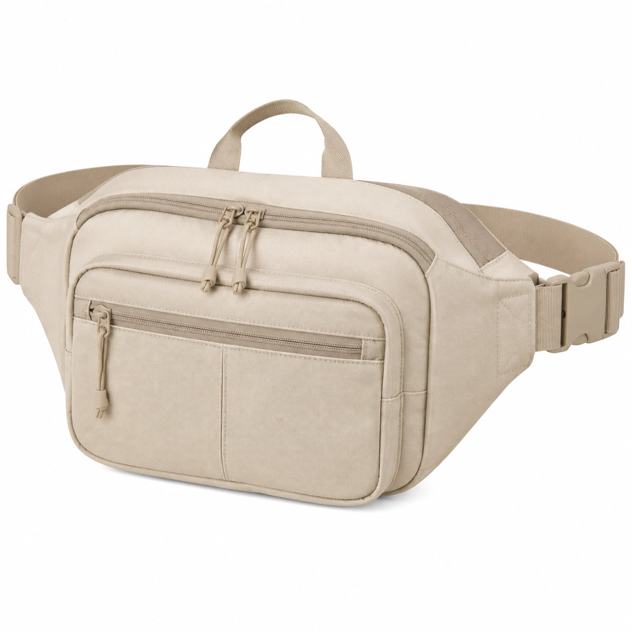 Hüfttasche 32 x 10 x 18 cm aus Polyester Beige mit Mehrfachfächern