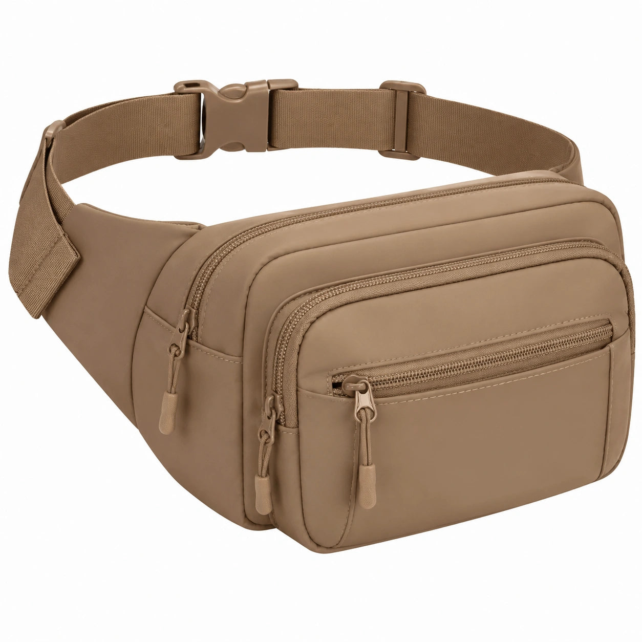 Hüfttasche 32 cm Kunstfaser Taupe mit verstellbarem Gurt und Reißverschluss