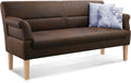 CAVADORE Sofa, braun, 3-Sitzer Kira mit Federkern/Sitzbank für Küche, Esszimmer/Inkl. Armteilfunktion/189 x 94 x