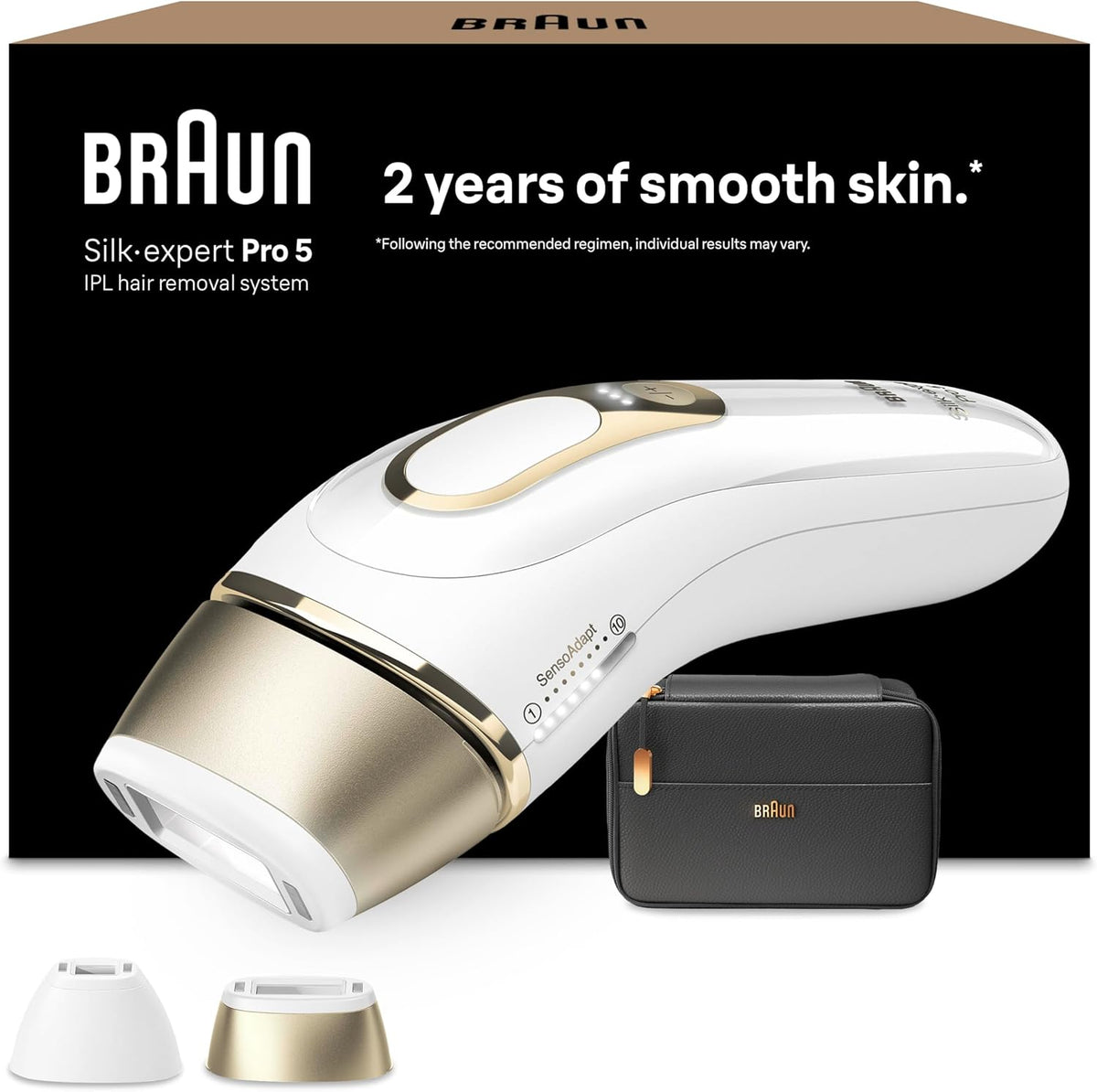 Braun Systeme, Braun/Gold, IPL Geräte Haarentfernung Silk·expert Pro 5, PL5140, Weiß/Gold, Alternative Laser Haarentfernung für Zuhause