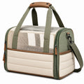 Haustier Transporttasche 45 x 28 x 30 cm aus Textil in Grün Beige mit Netzfenstern