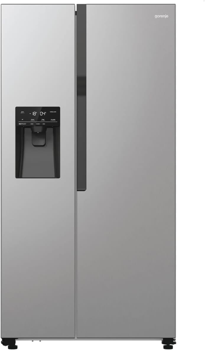 Gorenje Kühl-Gefrierkombination, Silber, NRR9ESXL Side by Side Kühl-Gefrier-Kombination Edelstahl