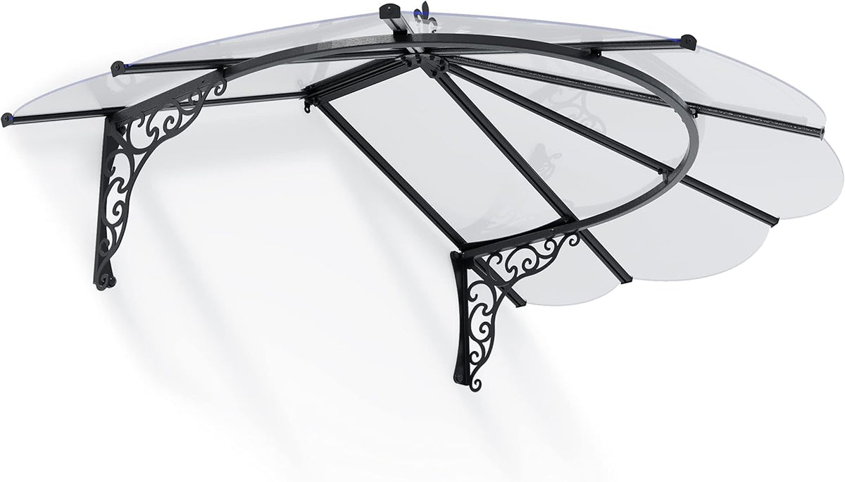 Palram Markise, 175 x 125 cm, Schwarz, Canopia by Vordach für Haustür Iris 1780 Pultvordach