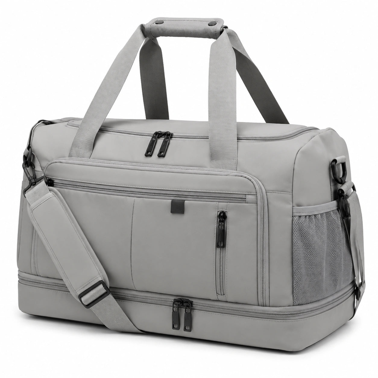 Sporttasche 50 cm Polyester Grau mit Schuhfach und Schultergurt
