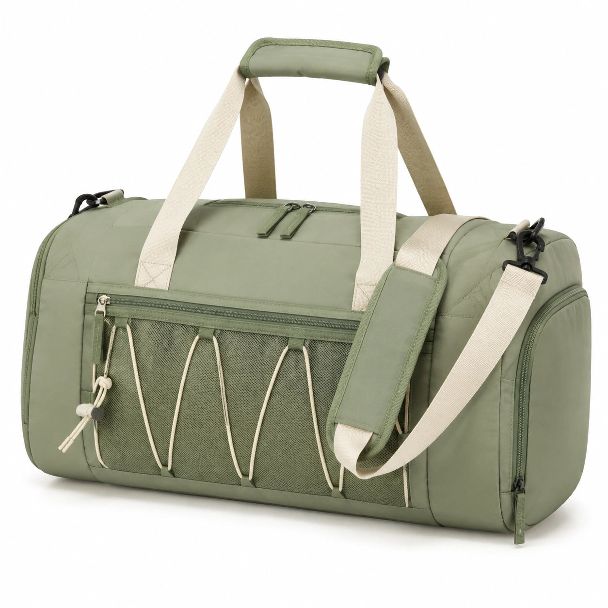 Sporttasche 50 x 25 x 28 cm aus Synthetiktextil in Olivgrün für Reisen mit Schultergurt