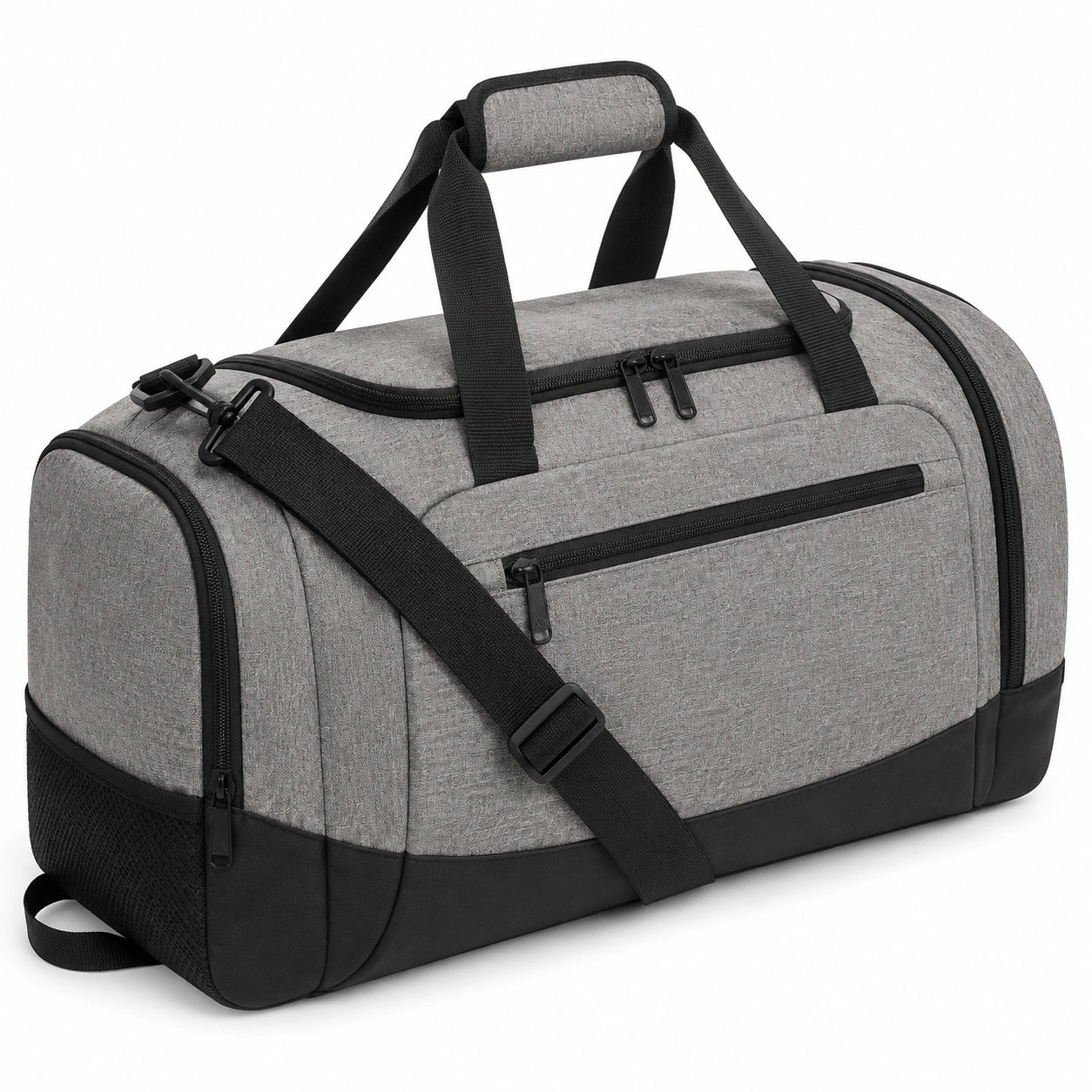Reisetasche 50 x 25 x 28 cm aus Textil in Grau Schwarz mit Schultergurt