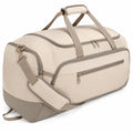 Reisetasche 50 x 28 x 30 cm Textil Beige mit Schultergurt und Reißverschluss
