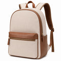 Rucksack 30 x 15 x 40 cm Textil Kunstleder Beige Braun mit Reißverschluss für Alltag
