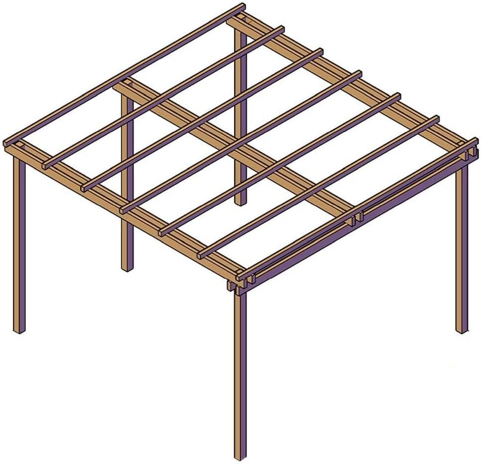 SUNWOOD Rosenbögen, 240 x 240 cm, Braun, Pergola für den Garten, aus imprägniertem Kiefernholz, Klasse 4, personalisierbar