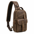 Umhängetasche 18 x 10 x 30 cm Leder Braun mit verstellbarem Schultergurt