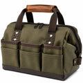 Werkzeugtasche 40 x 20 x 25 cm aus Textilgewebe olivbraun mit Außentaschen und Tragegriffen