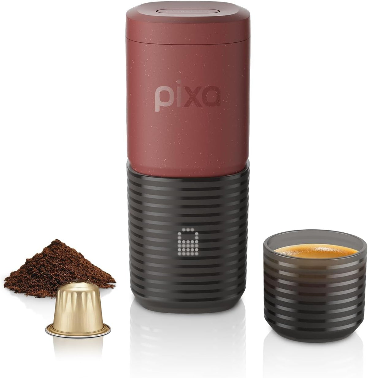 WACACO Kaffeemaschine, 20 bar, rot, elektrisch und tragbar, mit 4 Kaffeearten und schnellen Aufwärmen, 3 x 3000 mAh Akku