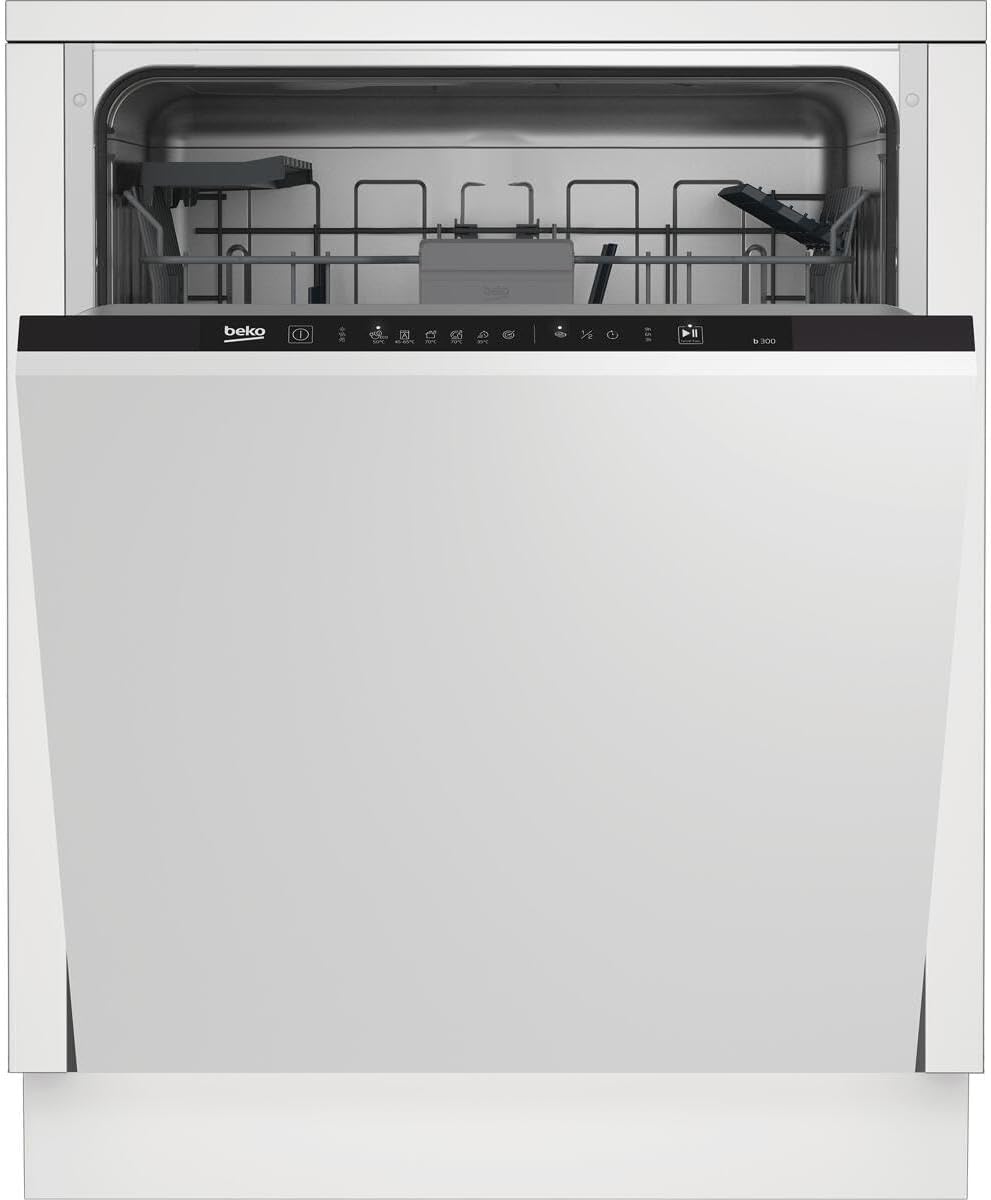 Beko Geschirrspüler, 60 cm, Weiß, BDIT16430 XL-Einbau- vollintegriert, für 14 Maßgedecke, 3 Spülebenen, 5 Temperaturen