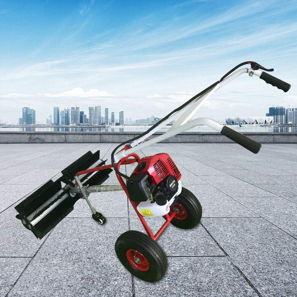 Futchoy Schneefräse, 1,25 kW, 600 mm, Schwarz, 43cc Handschubkehr Kehrmaschine Maschine Benzin Motorbesen