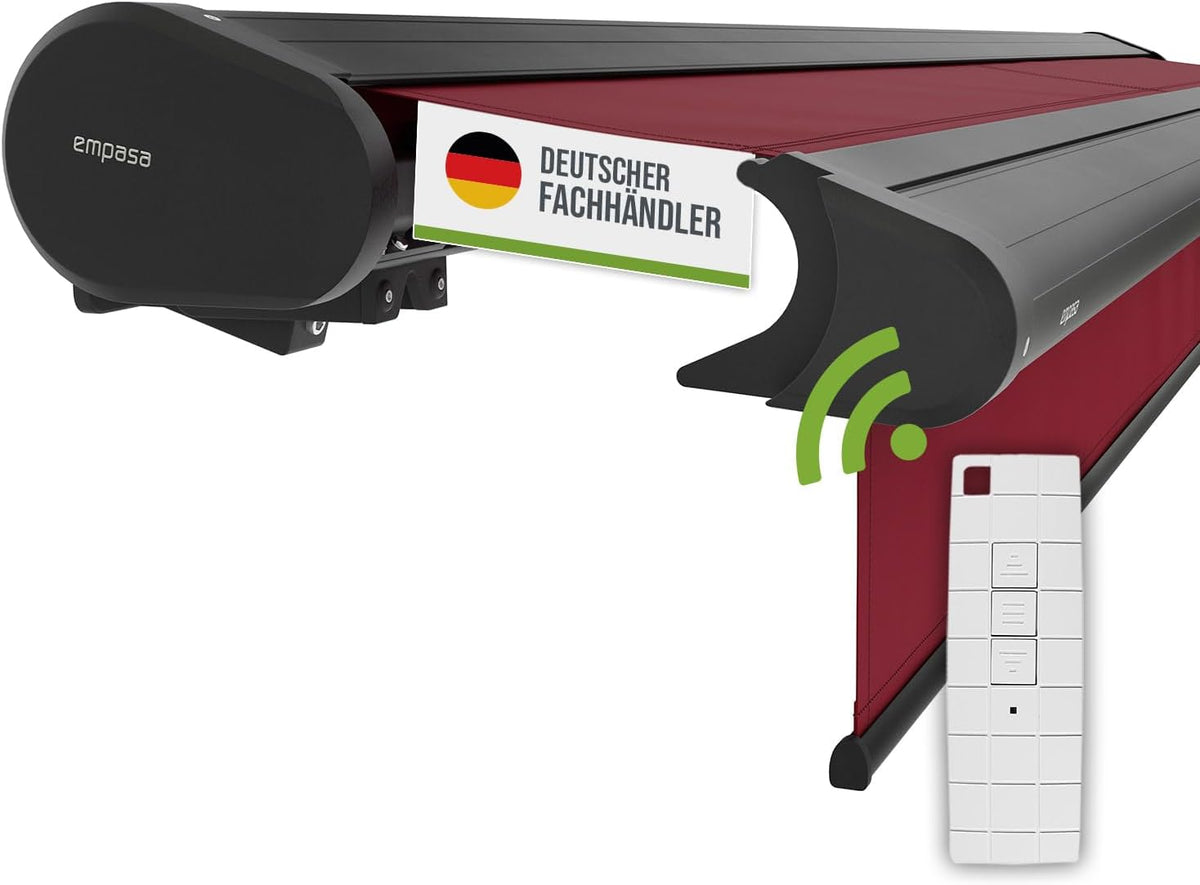 empasa Markise, Anthrazit/Schwarz, Elektrische Vollkassetten '' Kassetten