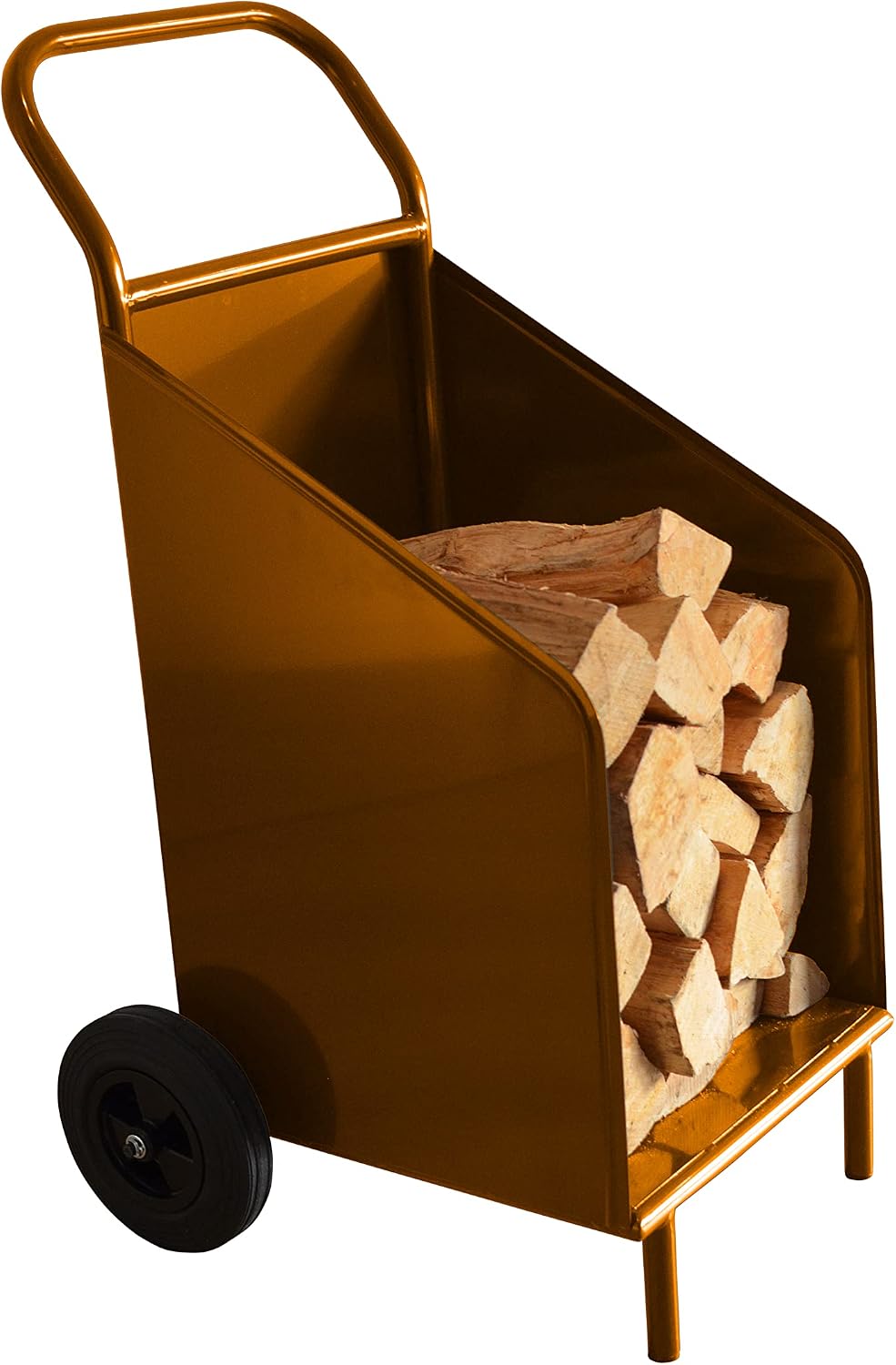 Nischenmarkt Holzkörbe, Kupferbraun, Massiver Kaminholzwagen Brennholzwagen Holzwagen mit Rollen