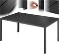 tectake Esstisch, 150 x 90 x 74,5 cm, pulverbeschichtetes Aluminium, Polystyrol (Kunststoff), schwarz