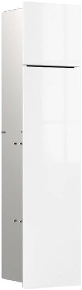 Emco Einteilige Toiletten, Weiß, asis pure WC-Modul mit Glasfront, glänzend, Alpinweiss, platzsparend. Einbauschrank mit Toilettenpapierhalter