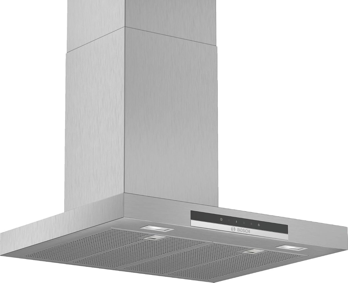 Bosch Dunstabzugshaube, 60 cm, Schwarz, DWB67IM50 Serie 4 Wandesse, breit, Um- & Abluft, Made in Germany, LED-Beleuchtung gleichmäßige Ausleuchtung