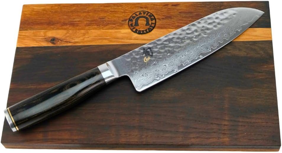 Palatina Werkstatt Fernseher, 25x15 cm, 18 cm, Silber/Braun, KAI Shun Premier Tim Mälzer Santokumesser TDM-1702