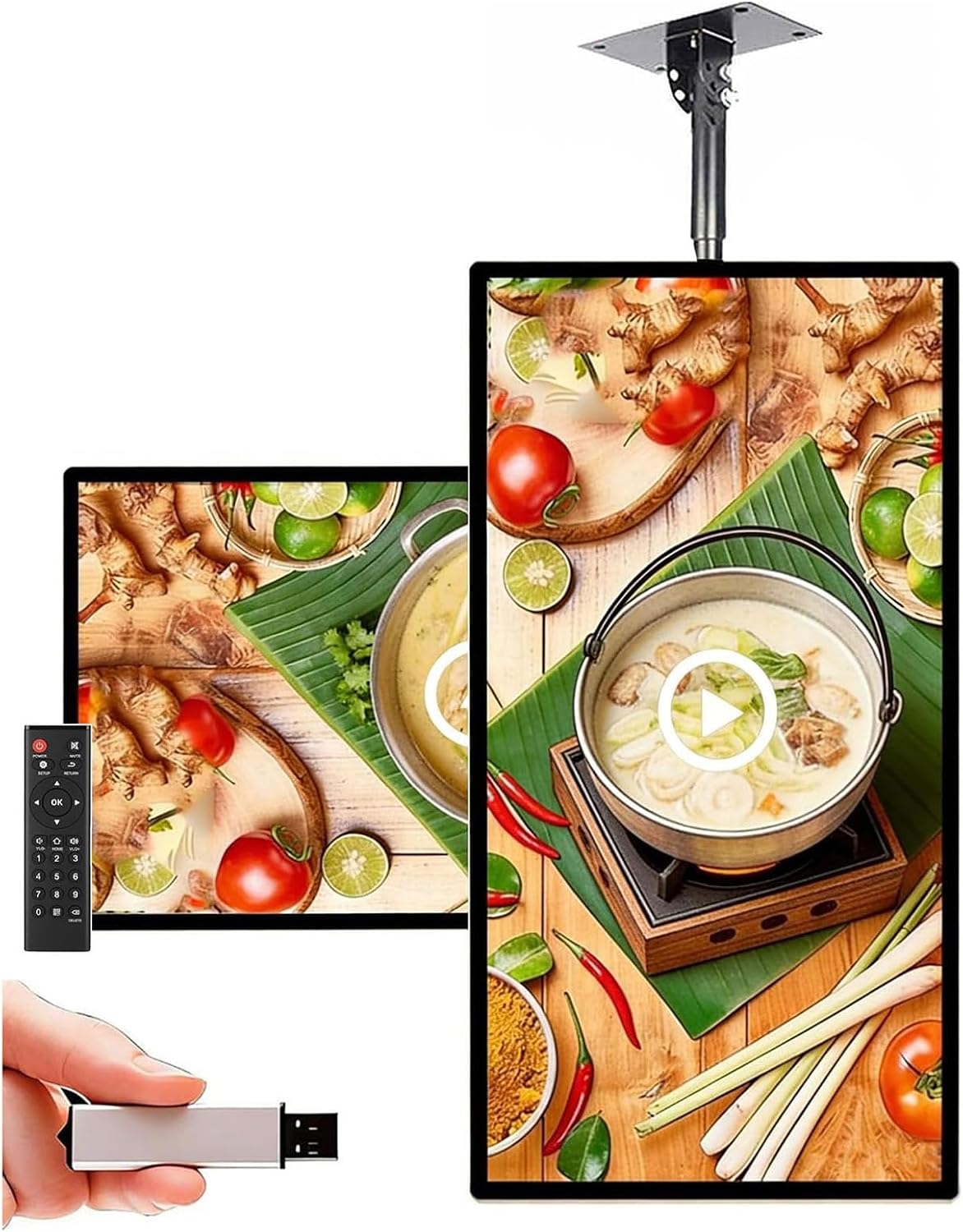 Android Digital-Signage-Display, Schwarz, System Wandmontiertes, Ultradünnes Led-Display Digital Signage, Werbe-Mediaplayer