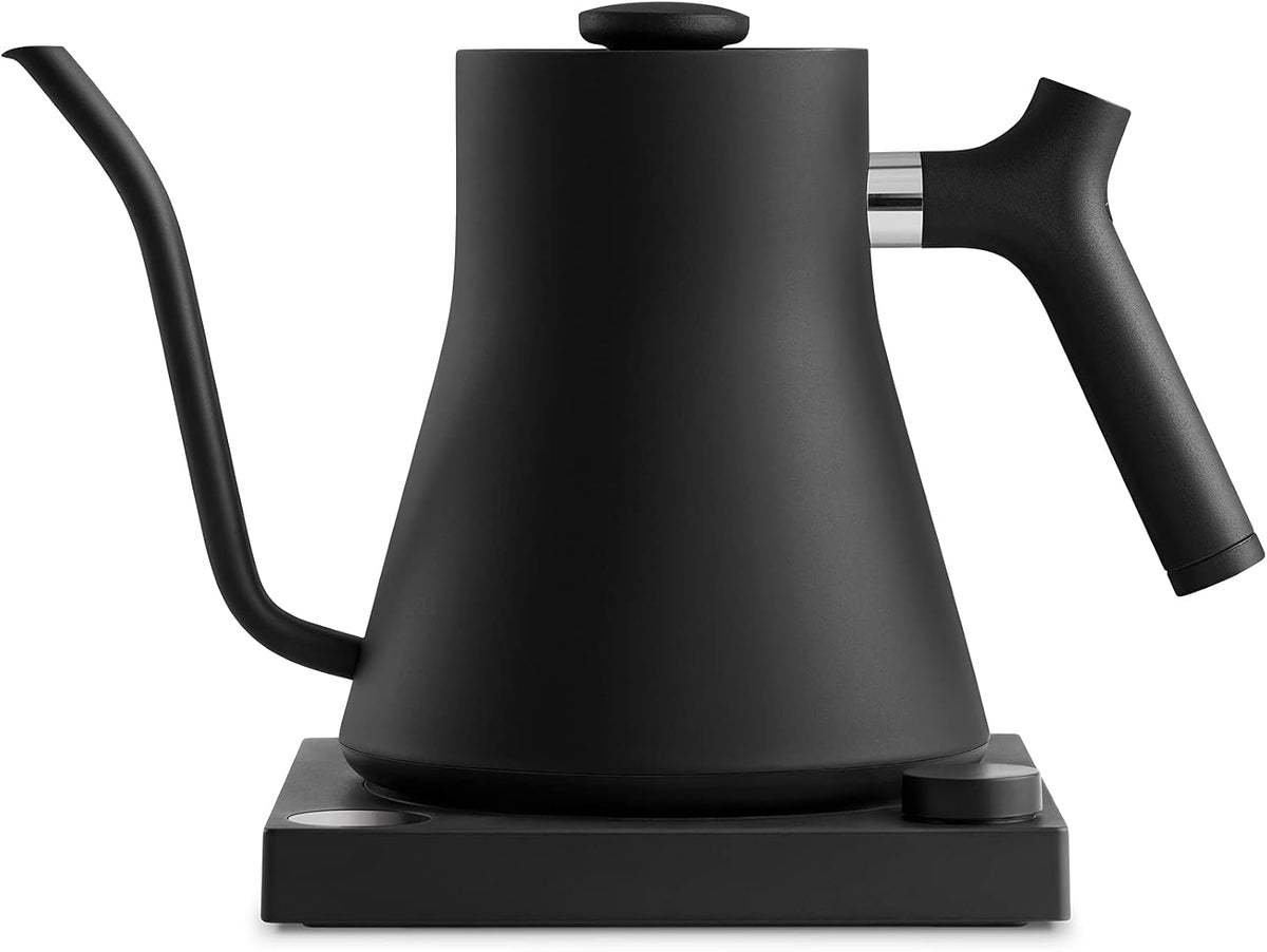 Fellow Wasserkocher, Weiß, Stagg EKG Elektrischer Schwanenhals-Wasserkessel, Kanne für Filterkaffee und Tee, aus Edelstahl