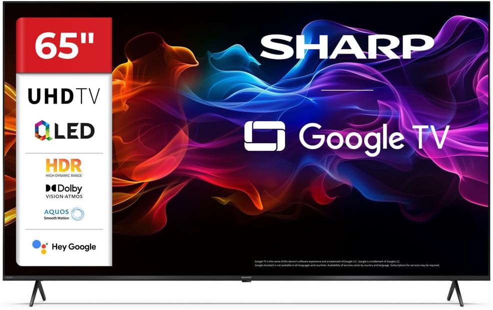 Fernseher, 65 Zoll, Schwarz, Smart TV, 4K Ultra HD QLED Google TV, 120/144 Hz, Smart TV, Android TV, Roku TV, TiVo OS