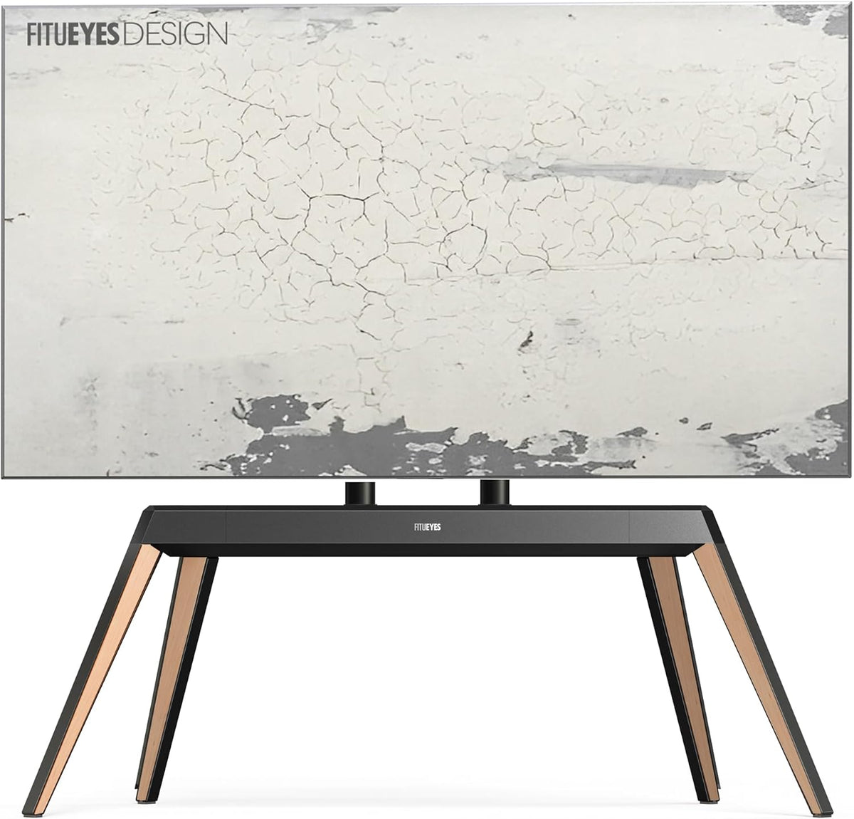 FITUEYES Fernseher, 88 Zoll, 55 KG, Schwarz, TV Ständer im Staffelei-Design, für 65