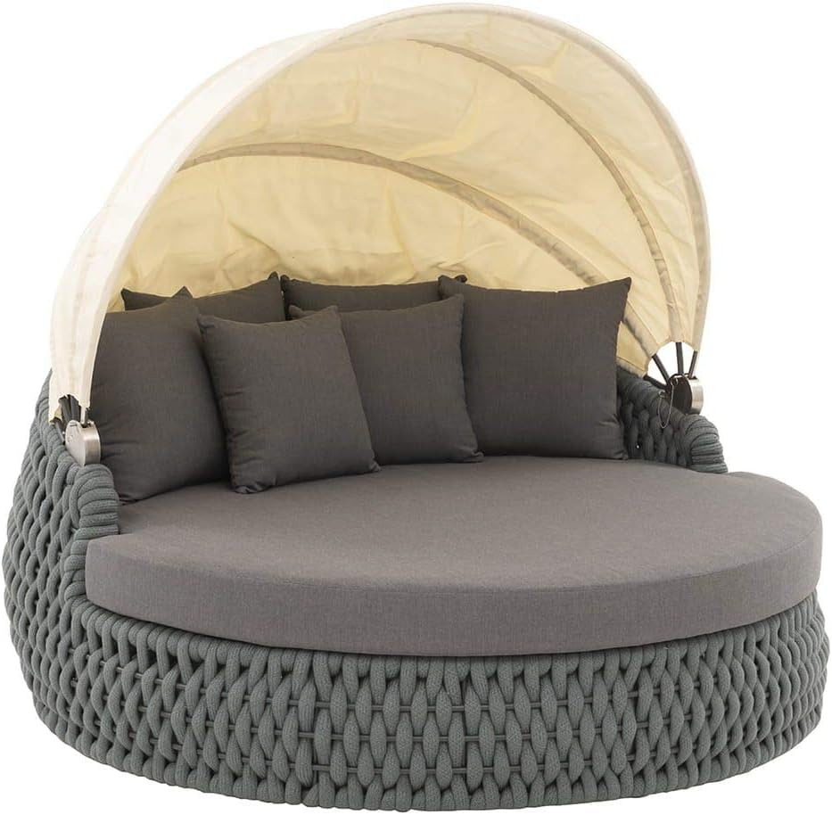 OUTLIV Liegen, 186x200x85 cm, Grau, . Loungemöbel, Aluminium/Polyrattan
