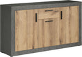 trendteam smart living Sideboard, 83 cm, Grau/Eiche, Salvada Matera/Coast Evoke Eiche · B 149 x H