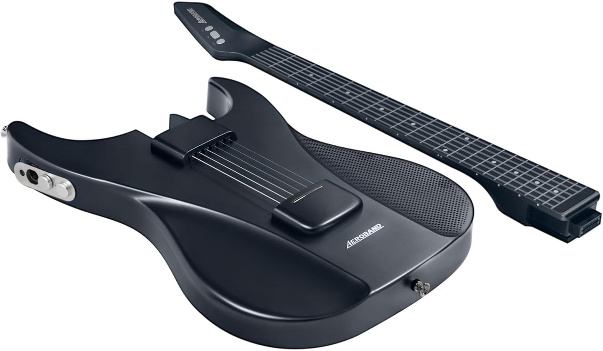 AEROBAND Audiogerät, Weiß, Gitarrenlose Akustik-Elektro-Reisegitarre, tragbare stille Gitarre mit abnehmbarem Griffbrett