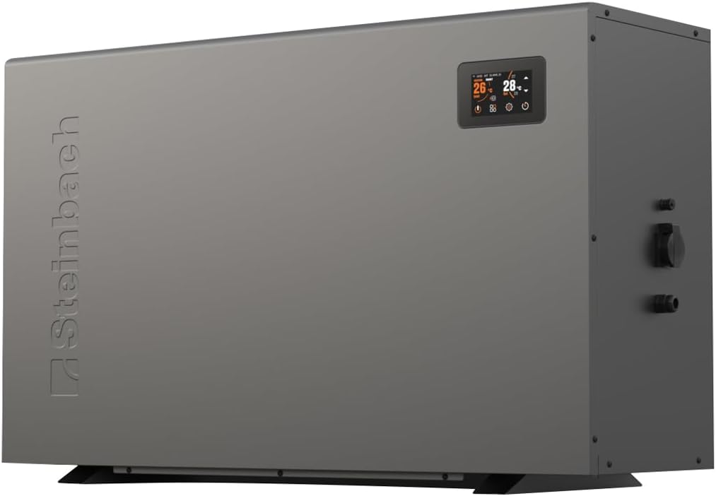 STEINBACH Heizpumpen, 40.000 l, 9 kW, Grau, Wärmepumpe Silent 9, 049313Z, Inverter Pool Wärmepumpe bis, Heizleistung