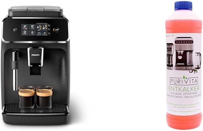 Philips Domestic Appliances Kaffeevollautomat, Schwarz, Series 2200 Vollautomatische Espressomaschine mit, 1 Flasche