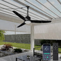 TRUYOK Deckenventilator, Schwarz, mit Beleuchtung und Fernbedienung IP65 Wasserdicht Aussen
