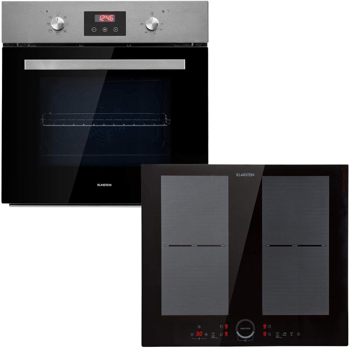 Klarstein Backofen, 68 Liter, 7000 W, 2000 W, 1500 W, schwarz, Kalahari Delicatessa Einbau-Ofen-Set - Einbau +