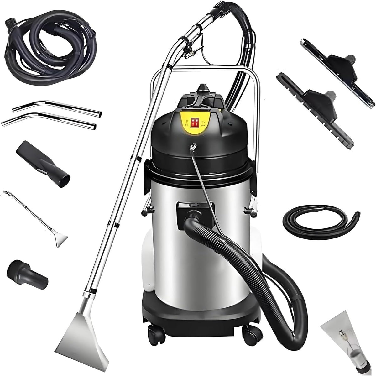 QYLTTDM Staubsauger, 30 l (7,93 Gallonen), 40 l (11 Gallonen), 60 l (15,85 Gallonen), 30l, 40l, 50l, Edelstahl, Kunststoff, Schwarz