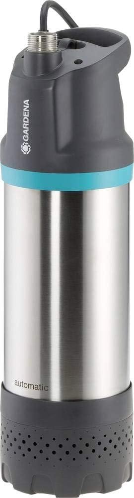 Gardena Tauchpumpen, 6100 l, Grau/Silber/Blau, Tauch-Druckpumpe 6100/5 inox automatic: Automatische, mit Schmutzfilter