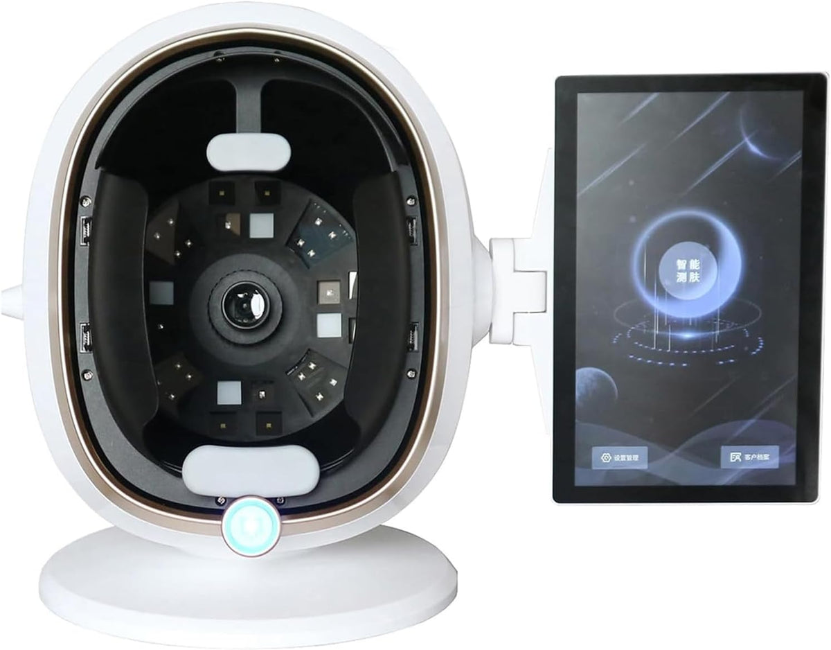 LSRFXF Klinische Labor-Analysegeräte, Schwarz, Hautanalysegerät für Das Gesicht, 3″/21, 5″ AI-Multispektrum-Scanner für Gesicht und Kopfhaut